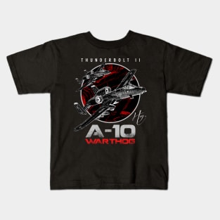 A-10 Thunderbolt II Warthog subsonic attack aircraft nicknamed Hog Us Air Force Fighterjet Kids T-Shirt